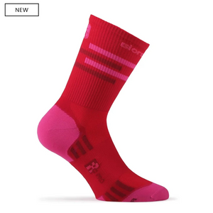 FR-C Tall "LINES" Socks - Pomegranate Red