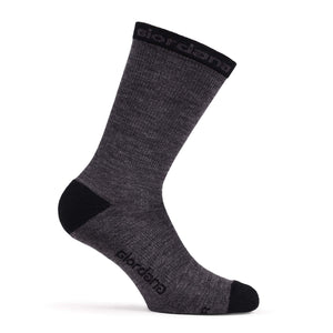 Merino Wool Socks 5" (TALL) Cuff - GREY/BLACK